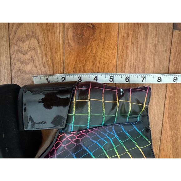 Mix No. 6 Benisa Rainbow Croc Black Vegan Leather Bootie, size 6. - Picture 7 of 8